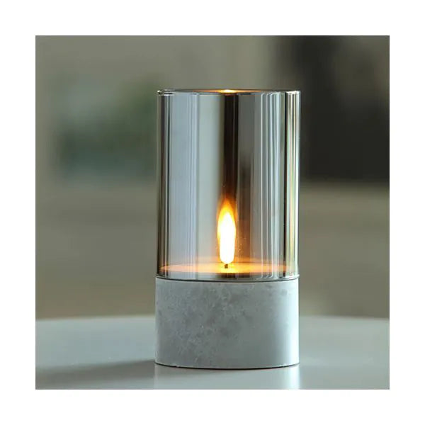 Papstar Securit® LED sviečka Ø 8 cm sivá "Gracia"