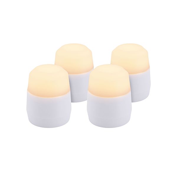 Papstar Securit® 4 LED čajové sviečky náhradné balenie Ø 4 cm x 5 cm "Amsterdam" doba svietenia 12-40 hodín