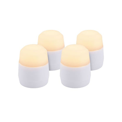 Papstar Securit® 4 LED čajové sviečky náhradné balenie Ø 4 cm x 5 cm "Amsterdam" doba svietenia 12-40 hodín