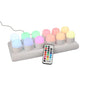 Papstar Securit® 12 LED čajových svetiel vrát. nabíjacia stanica Ø 4 cm x 5 cm "Amsterdam" doba svietenia 12-40 hod