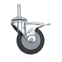 Die Novocal Leichtlauflenkrolle mit Rückenloch Ø 75 mm, Stopp, eignet sich mit Metallgehäuse und grauem Gummirad ideal für NWK und ATE. Die seitliche Feststellbremse sorgt für sicheren Transport schwerer Lasten. Packung: 1 Stück.