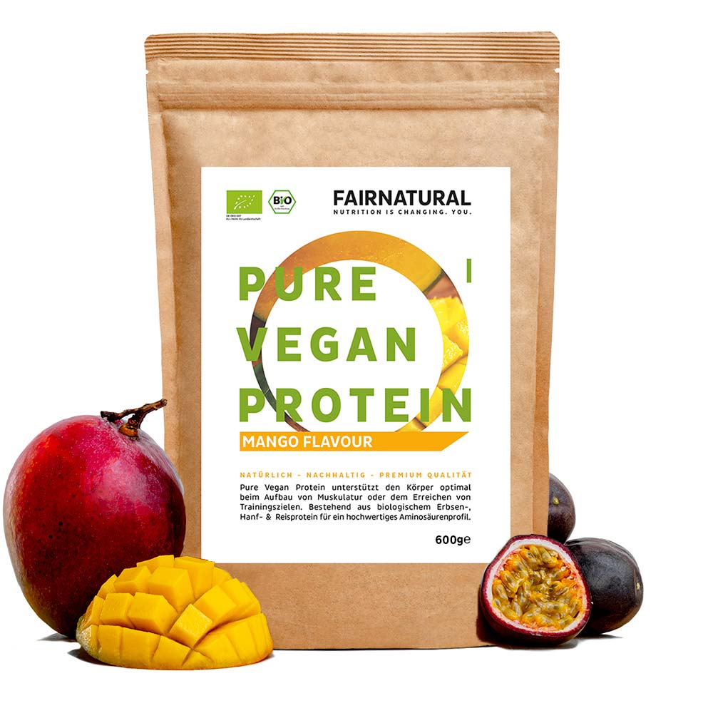 Bio vegánsky proteínový prášok mango bez sóje
