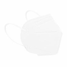 Eine Virshields FFP2 Maske VS005, 5-lagig (1 Stück) von Mask Authority sp. z o.o. wird vor einem schlichten Hintergrund gezeigt, der die Ohrschlaufen und die konturierte Form für einen sicheren Sitz hervorhebt.