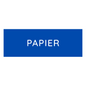 Der Novocal Farbiger Wertstoffaufkleber klein (1 Stück) in Blau mit weißem "PAPIER"-Text ist ideal zur Kennzeichnung und Organisation von Papierabfällen im Recycling.