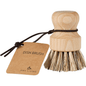 ENA Living hrncová kefa s tvrdými štetinami od Abena Re-Seller GmbH v kartóne (12 balení) má krátku, okrúhlu rukoväť a hnedú šnúru s "DISH BRUSH" značkou - ideálna pre efektívne čistenie v kuchyni.