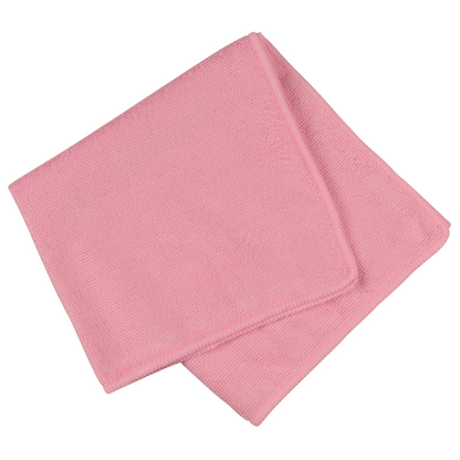 Zobrazená je svetloružová mikrovláknová utierka ENA Standard, 40x40 cm od spoločnosti Abena Re-Seller GmbH, s viditeľným lemom na bielom pozadí.