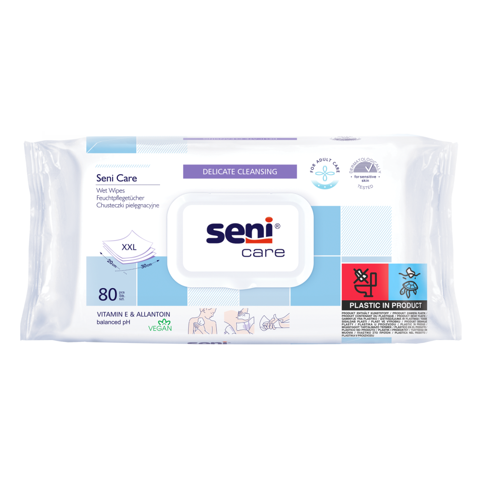 Seni Starostlivosť vlhčené obrúsky Soft | Balenie (80 kusov)