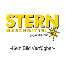 Logo der Stern Waschmittel GmbH mit fettgedruckter gelber Schrift, einem Windrosen-Symbol und darunter "gegründet 1855". Für STERN Glasreiniger mit Sprühaufsatz 1l, Hervorhebung der streifenfreien Sauberkeit. Darunter erscheint der Hinweis "-Kein Bild Verfügbar-" ("No image available").
