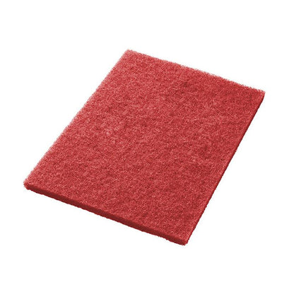 Twister Pad TXP hranatá drhnúca podložka 14 palcov od Diversey Deutschland GmbH & Co. OHG je obdĺžniková červená drhnúca podložka s drsnou štruktúrou, ideálna na náročné čistiace úlohy na bielom pozadí.