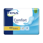 Obrázok zobrazuje balenie inkontinenčných vložiek TENA Comfort Mini Extra v modrom obale s textom „TENA“ a „Comfort Mini“. Zvýrazňuje Dry Fast Core absorpčné jadro pre zlepšenú absorpciu spolu so symbolmi, ktoré naznačujú, že je dermatologicky testovaný a vyvinutý pre účinnú kontrolu zápachu. Produkt je od TENA by Essity Germany GmbH a je dodávaný v balení s 30 kusmi.