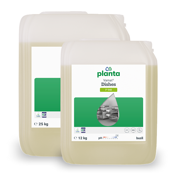 Vamat® Dishes P948 Ekologický, tekutý čistič na sklo a riad, alkalický | Kanister (25 l) 