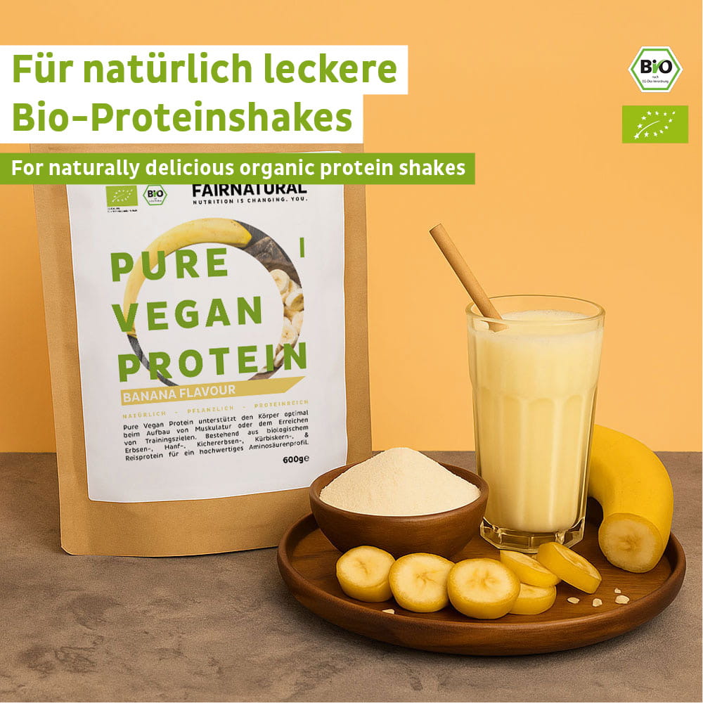 Bio vegánsky proteínový prášok banán bez sóje