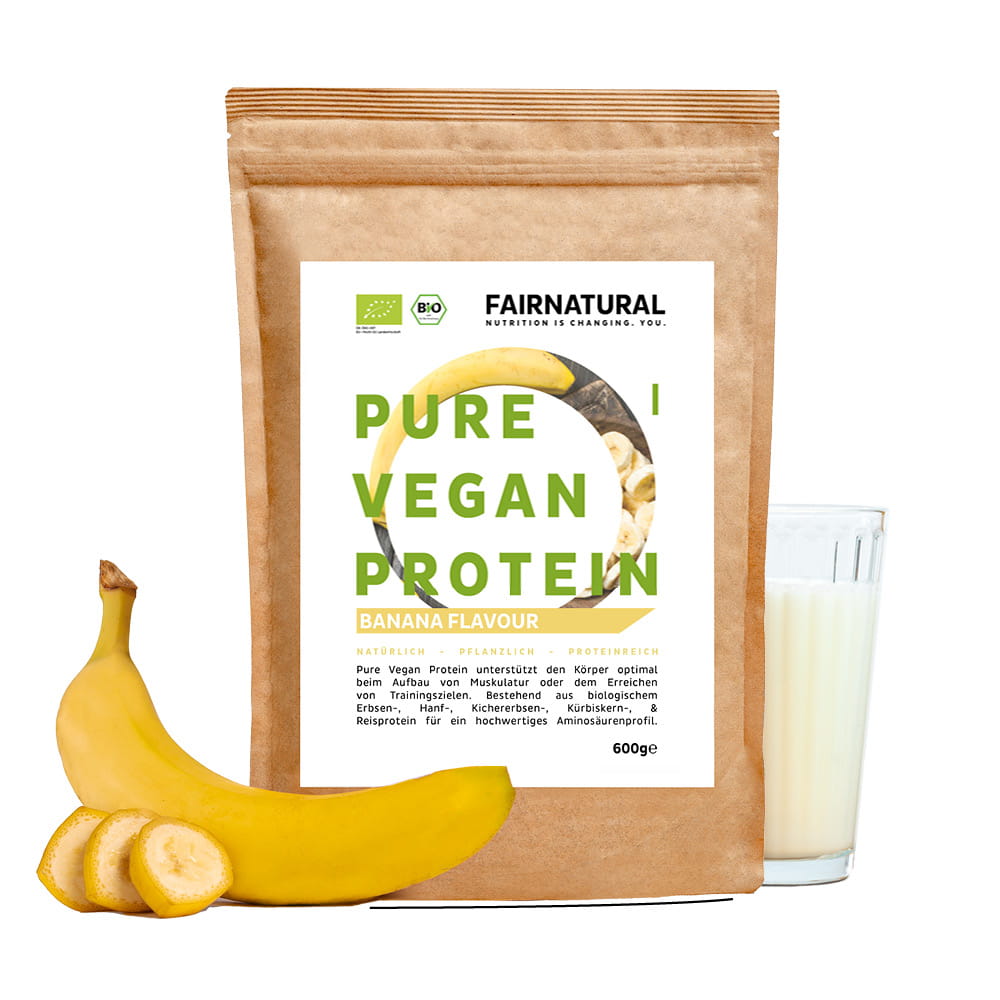 Bio vegánsky proteínový prášok banán bez sóje