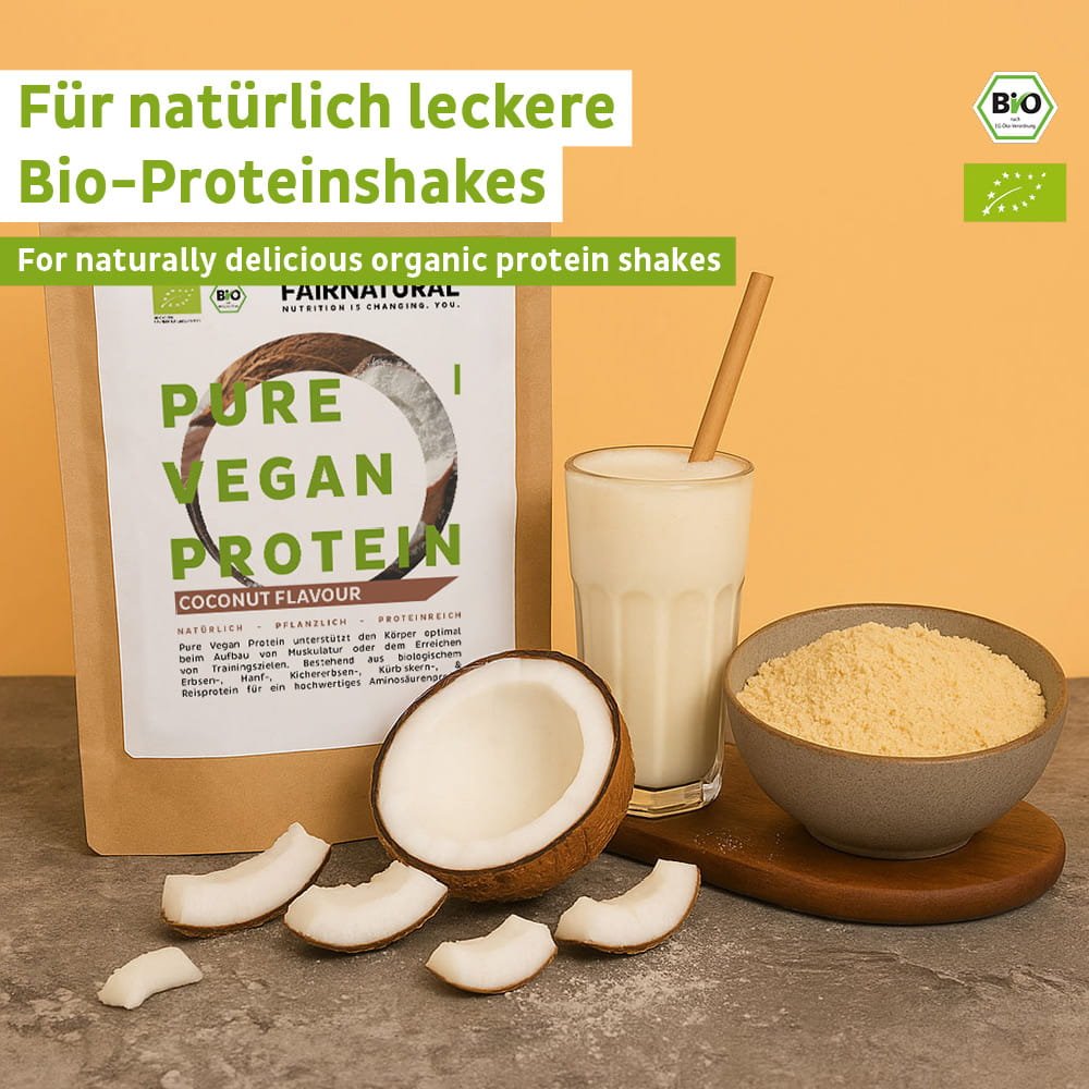 Organický vegánsky proteínový prášok kokos bez sóje