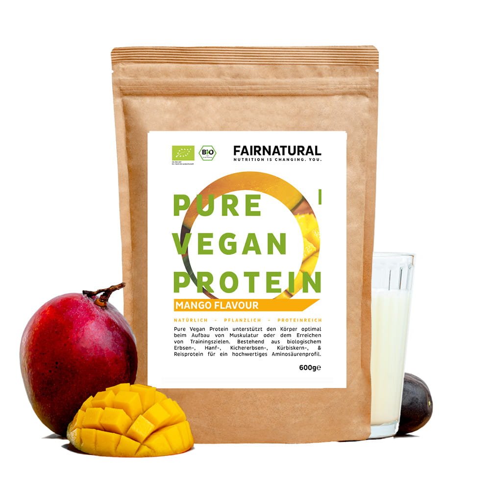 Bio vegánsky proteínový prášok mango bez sóje
