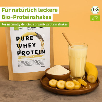 Organický srvátkový proteínový prášok banán