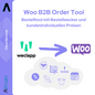 Infografika pre Shopify B2B Order Tool od Altruan zobrazuje logá Altruan a Shopify a zdôrazňuje integráciu Shopify. Nemecký text vysvetľuje funkcie ako zákaznícky individuálne ceny, objednávkový budík a vlastné ceny s jasnými symbolmi.