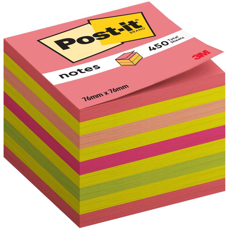 Stoh kociek Post-it® Notes od 3M Deutschland GmbH, 76 x 76 mm, 450 listov na blok, 100% PEFC certifikované.