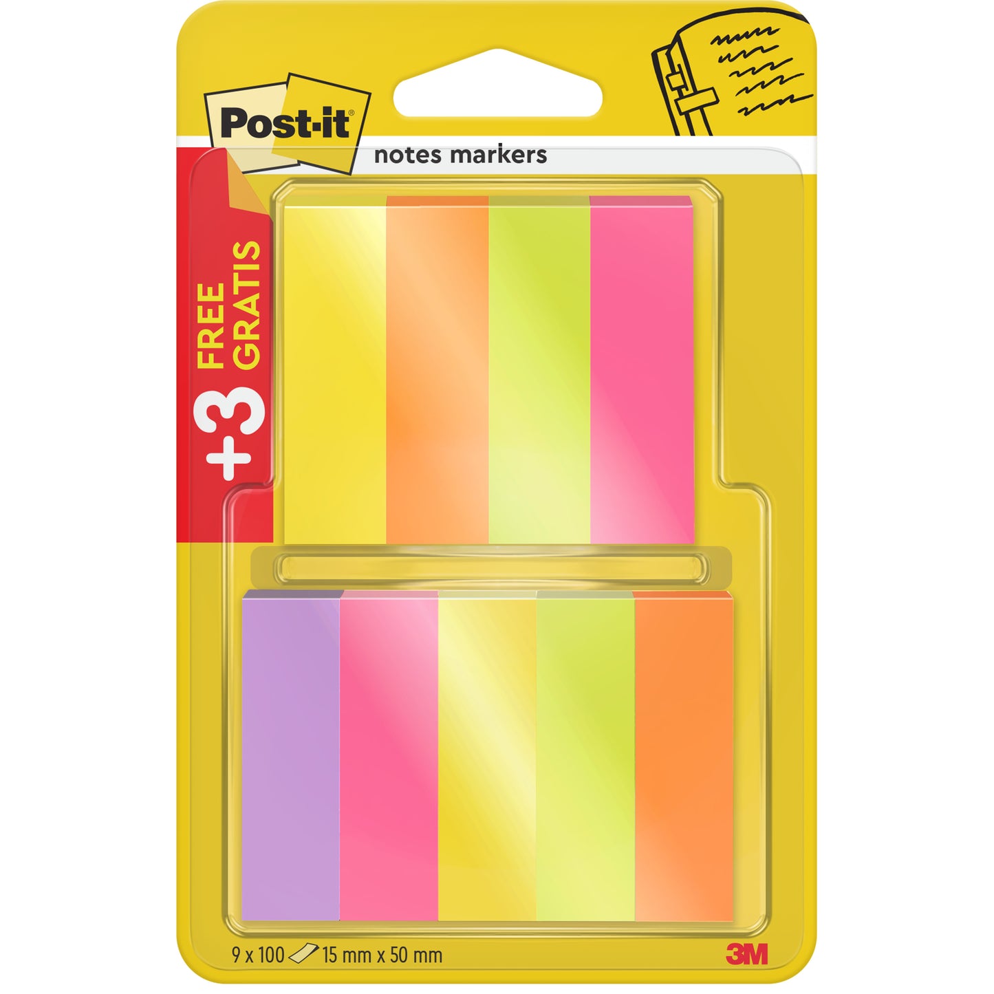 Holen Sie sich die Post-it® Page Marker der 3M Deutschland GmbH in verschiedenen Farben (15mm x 50mm, je 100 Blatt): 6 Blöcke plus 3 kostenlose Blöcke pro Packung. Die überwiegend gelbe Packung enthält rosa, orange, gelbe und grüne Seitenmarker. PEFC-zertifiziert.