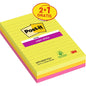 Trojbalenie Post-it® Super Sticky Notes vo veľkom formáte, linajkované (101x152 mm), v rôznych farbách od 3M Deutschland GmbH, s 75 listami na blok. Vyrobené zo 100% PEFC-certifikovaného papiera (SGSCH-PEFC-COC-110078).