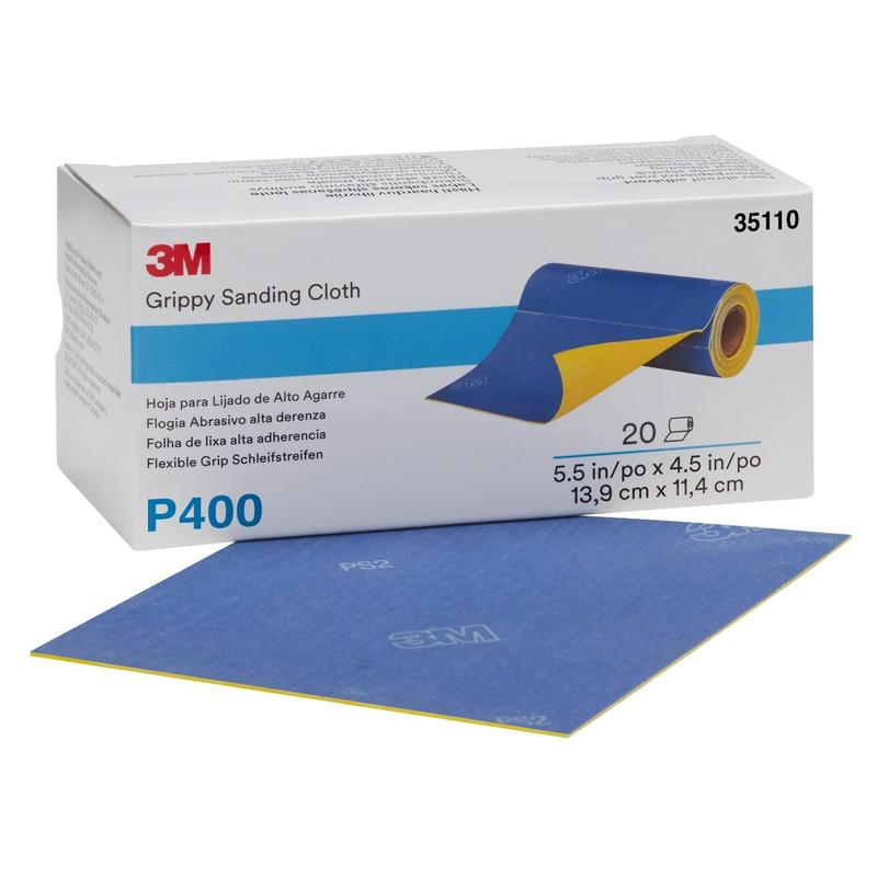 3M™ brúsne pásiky s flexibilnou rukoväťou, 139 mm x 114 mm, perforované na kotúči 20 pásikov, P400, 35110 | Balenie (1 rolka)