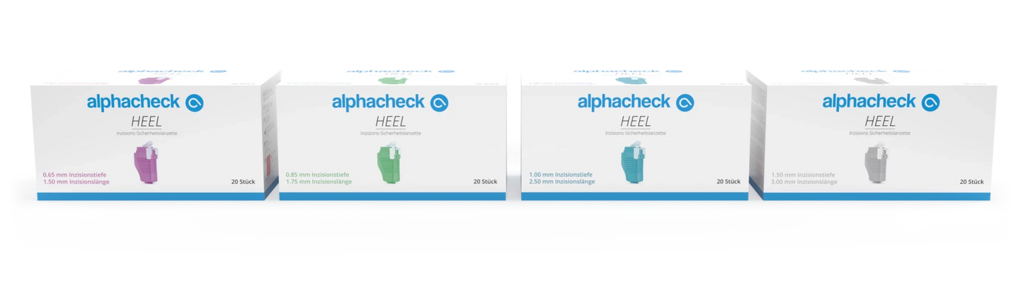 Bezpečnostné lancety Alphacheck Heel na odbery z päty