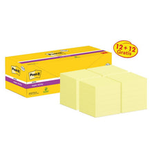 Samolepiace bločky Post-it®, žlté, 76 mm x 76 mm, propagácia, 90 listov/bloček, 12 podložiek + 12 zadarmo/balenie, kartónové balenie, 100% PEFC, SGSCH-PEFC-COC-110078 | Balenie (24 kusov)