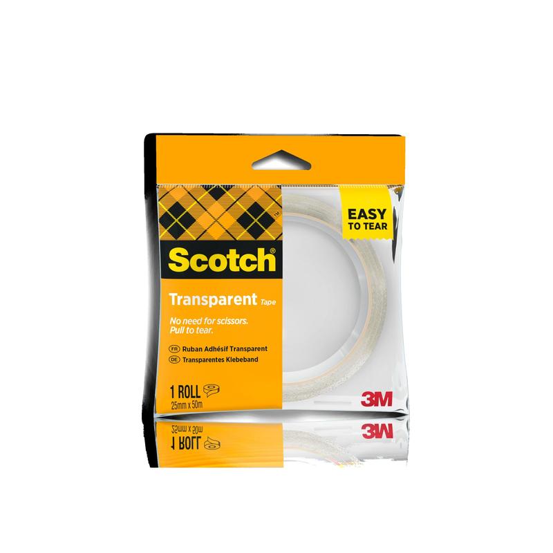 Scotch® Clear Tape 508 Easy Tear Tape 25mm x 50m 1 rolka/balenie | Balenie (1 rolka)