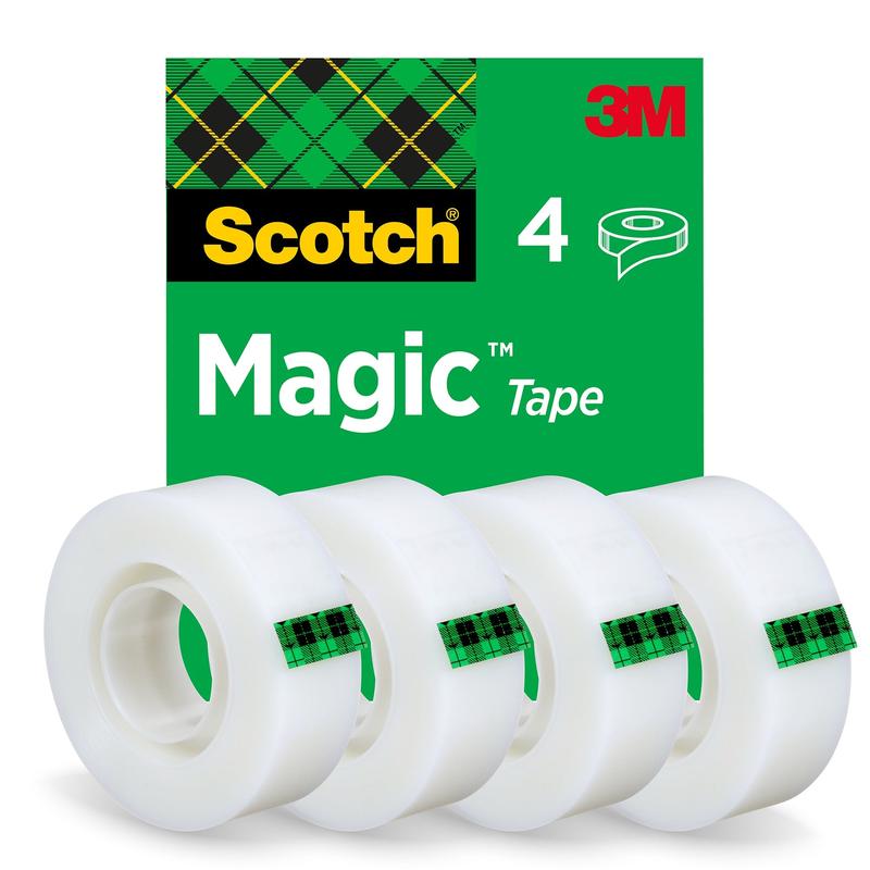 Scotch® Magic™ Invisible Tape 8-1933-4S, 19 mm x 33 m, 4 rolky/balenie | Balenie (4 rolky)