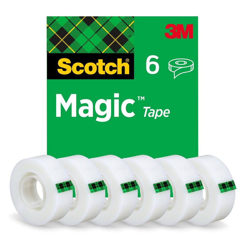Scotch® Magic™ Invisible Tape 8-1933-6/5S, 19 mm x 33 m, 6 kotúčov/balenie | Balenie (6 roliek)