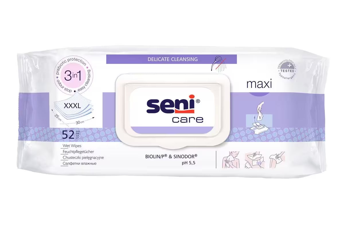 Seni Care Maxi vlhčené obrúsky | Balenie (52 kusov)