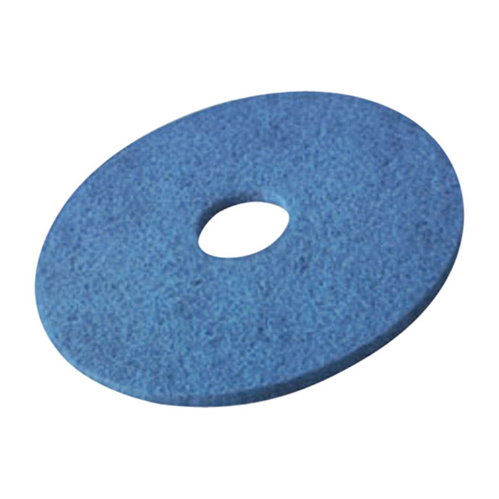 Obrázok ukazuje modrú okrúhlu podložku s otvorom v strede, podobnú Vileda Professional DynaCross Superpads podlahovým diskom od Vileda GmbH. Je ideálna na leštenie a čistenie podláh a má štruktúrovaný povrch, ktorý je ideálny na intenzívnu starostlivosť o podlahy a zabezpečuje efektívne čistenie a zlepšenú stabilitu stroja.
