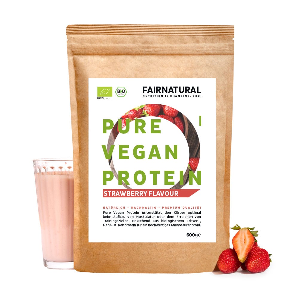 Bio vegánsky proteínový prášok jahodový bez sóje
