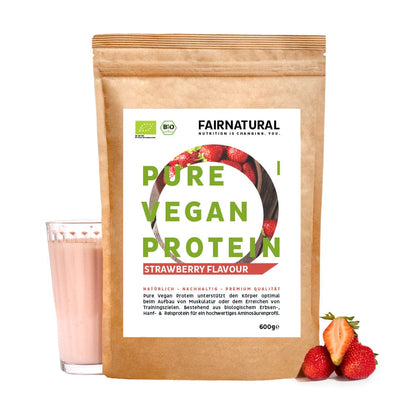 Bio vegánsky proteínový prášok jahodový bez sóje