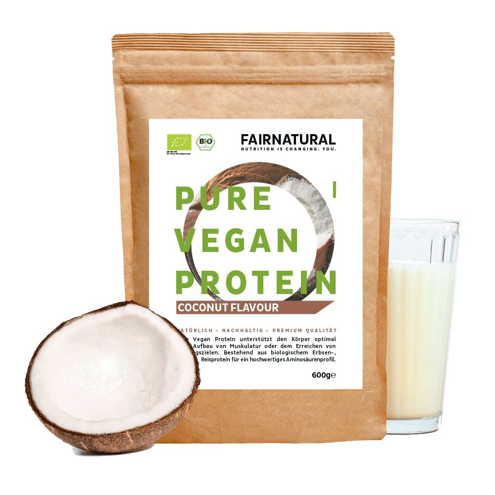 Organický vegánsky proteínový prášok kokos bez sóje