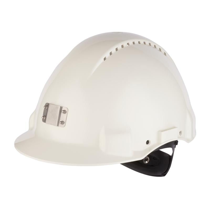 3M™ Prilba, Uvicator, Ráčna, Ventilácia, Plastový potítko, Držiak lampy, Biela, G3000NUV-10-VI | Balenie (1 kus)